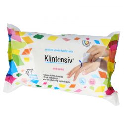 KLINTENSIV® – Servetele umede dezinfectante pentru maini, 15 buc.